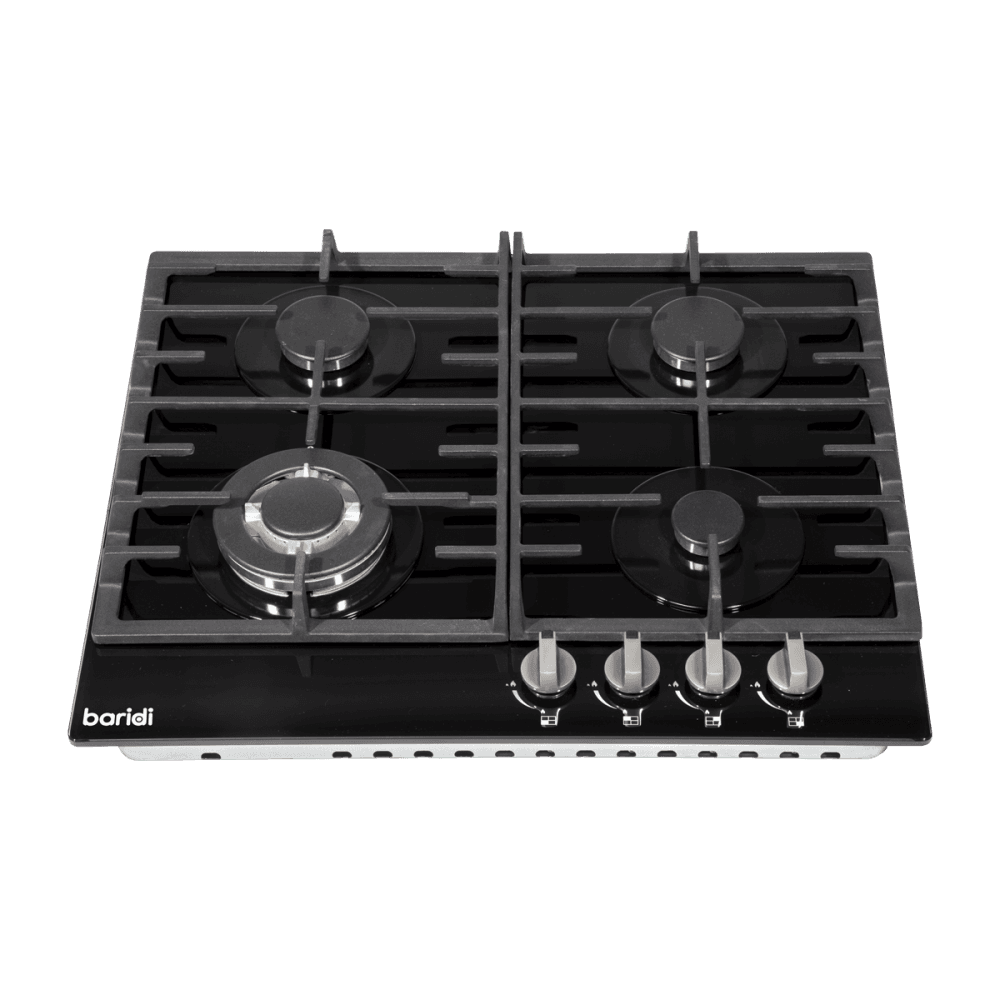 Baridi Gas Hob with 4 Cooking Zones 60cm - Black Model No- DH226