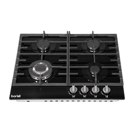 Baridi Gas Hob with 4 Cooking Zones 60cm - Black Model No- DH226