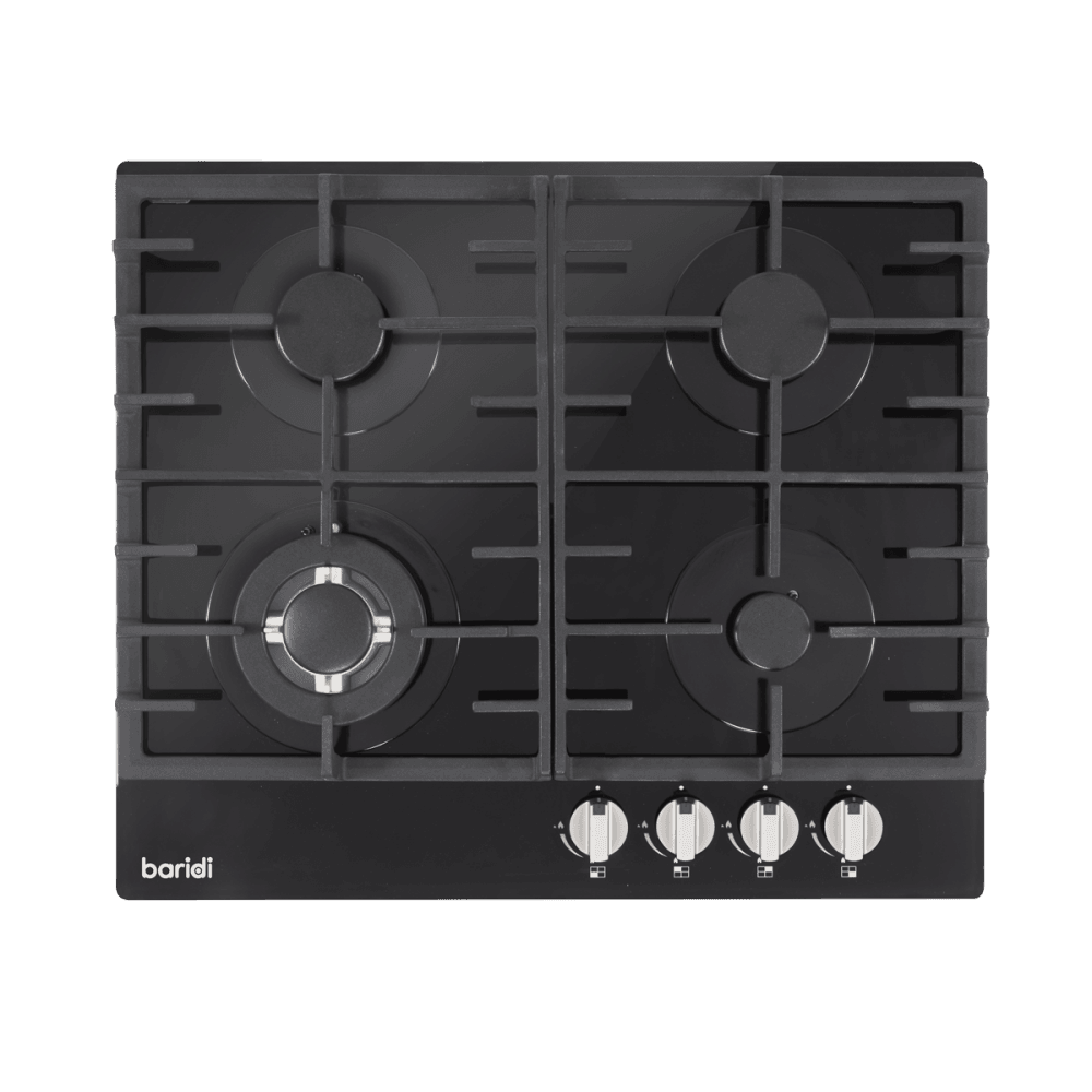 Baridi Gas Hob with 4 Cooking Zones 60cm - Black Model No- DH226