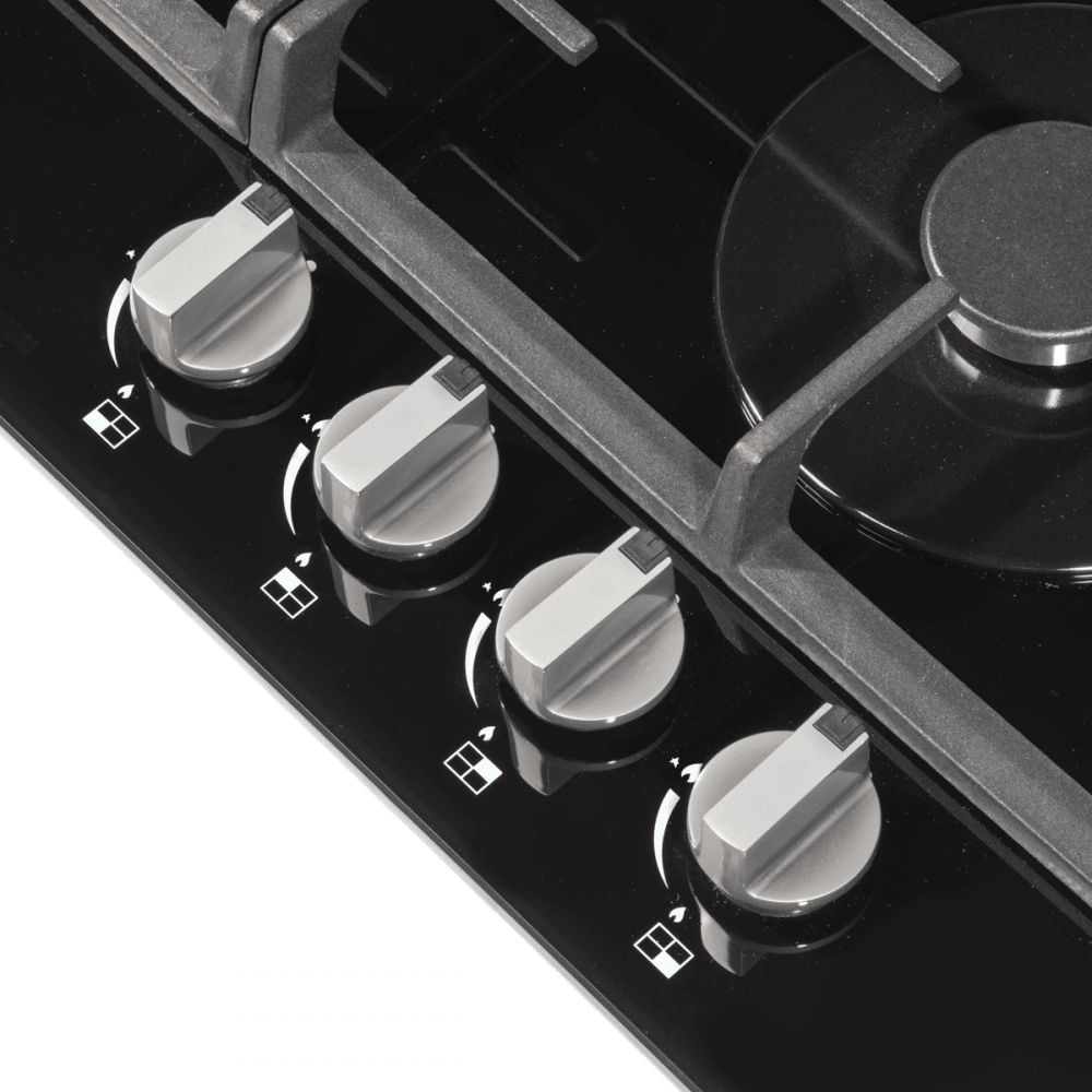 Baridi Gas Hob with 4 Cooking Zones 60cm - Black Model No- DH226