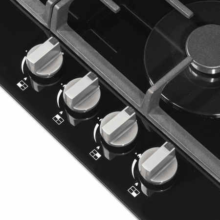 Baridi Gas Hob with 4 Cooking Zones 60cm - Black Model No- DH226