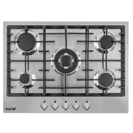 Baridi Gas Hob with 5 Cooking Zones 70cm - Stainless Steel Model No- DH227