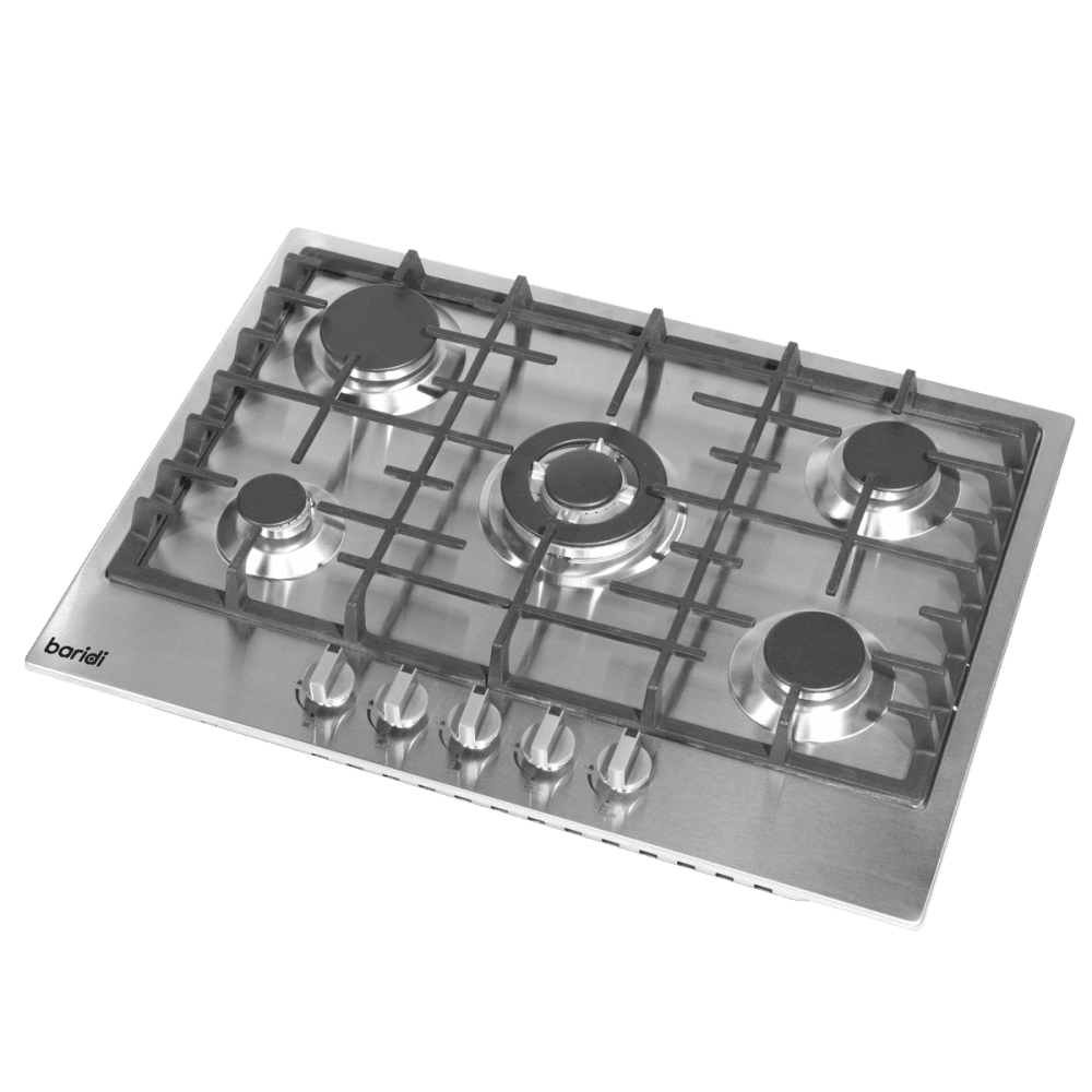 Baridi Gas Hob with 5 Cooking Zones 70cm - Stainless Steel Model No- DH227