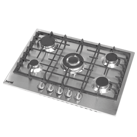 Baridi Gas Hob with 5 Cooking Zones 70cm - Stainless Steel Model No- DH227