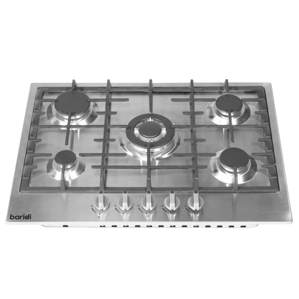 Baridi Gas Hob with 5 Cooking Zones 70cm - Stainless Steel Model No- DH227