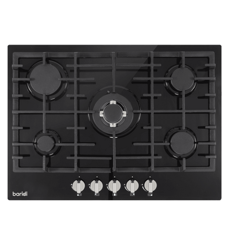 Baridi Gas Hob with 5 Cooking Zones 70cm - Black Model No- DH228