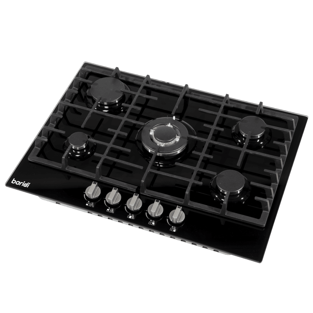 Baridi Gas Hob with 5 Cooking Zones 70cm - Black Model No- DH228