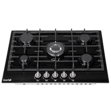 Baridi Gas Hob with 5 Cooking Zones 70cm - Black Model No- DH228