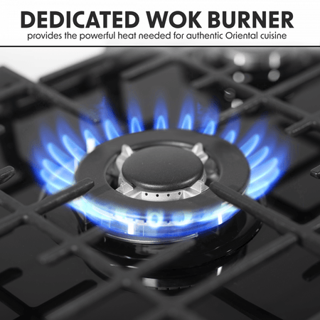Baridi Gas Hob with 5 Cooking Zones 70cm - Black Model No- DH228