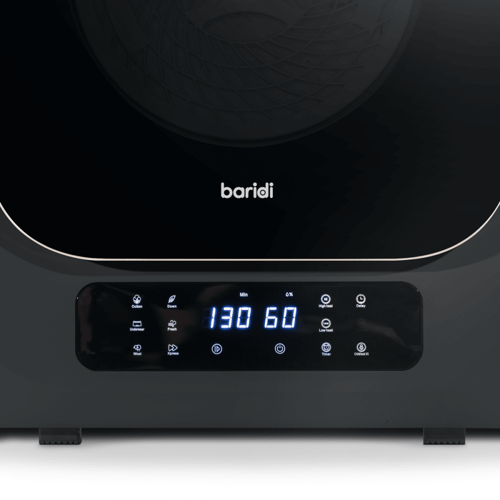 Baridi Tabletop Tumble Dryer with Digital Controls 2.5kg Capacity - Black Model No- DH229