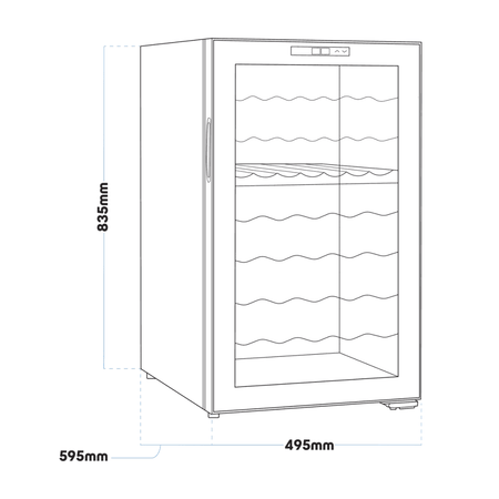 Baridi 52 Bottle Dual Zone Wine Fridge & Cooler Model No- DH236