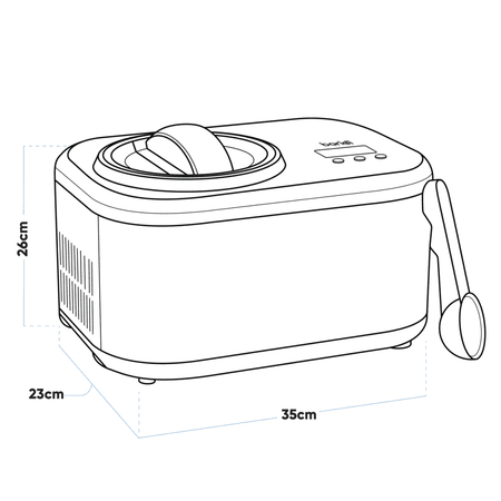 Baridi Automatic Churning Ice Cream Machine 1L - Black Model No- DH238