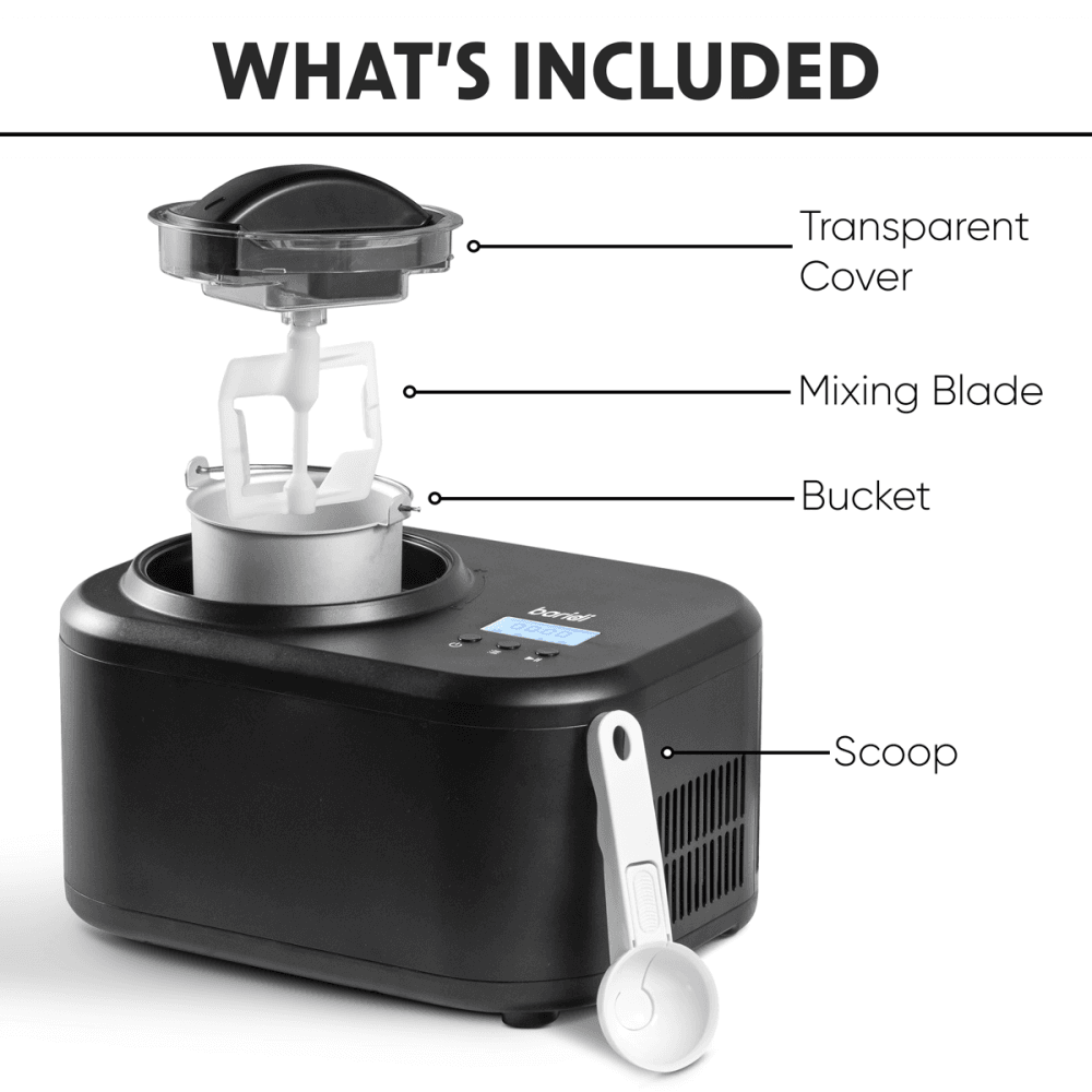 Baridi Automatic Churning Ice Cream Machine 1L - Black Model No- DH238