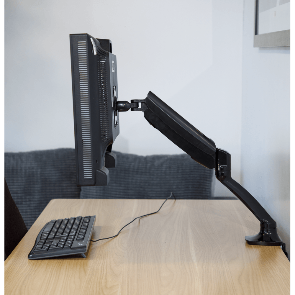 Dellonda Adjustable Single Monitor Arm with 360 Rotation - Black Model No- DH24