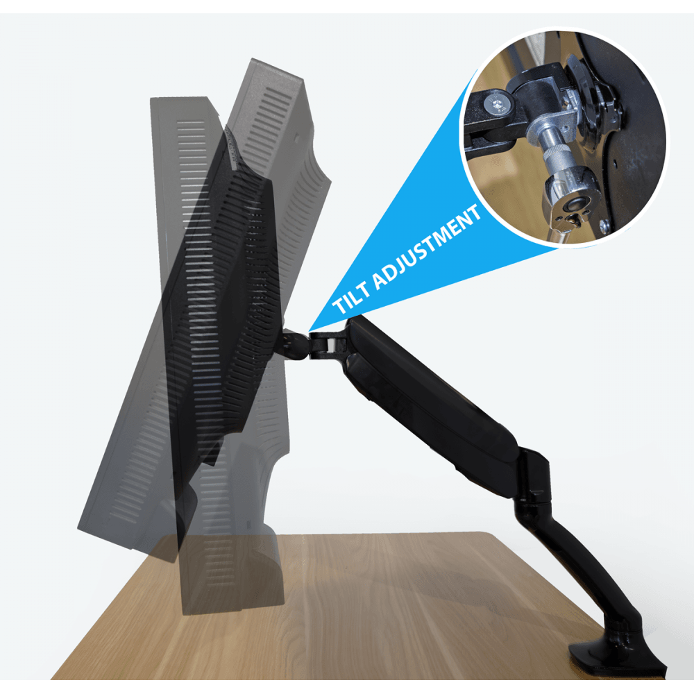 Dellonda Adjustable Single Monitor Arm with 360 Rotation - Black Model No- DH24