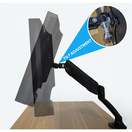 Dellonda Adjustable Single Monitor Arm with 360 Rotation - Black Model No- DH24