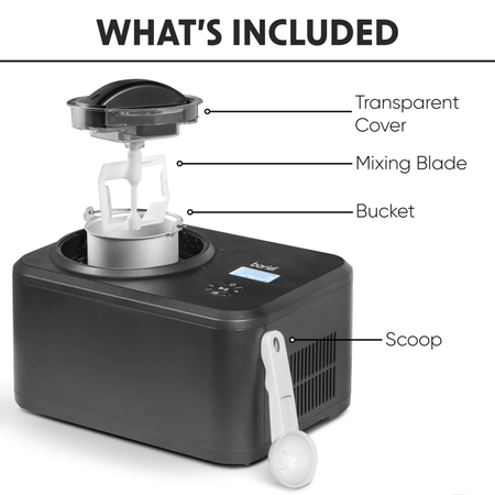 Baridi Automatic Churning Ice Cream Machine 1.5L - Black Model No- DH240