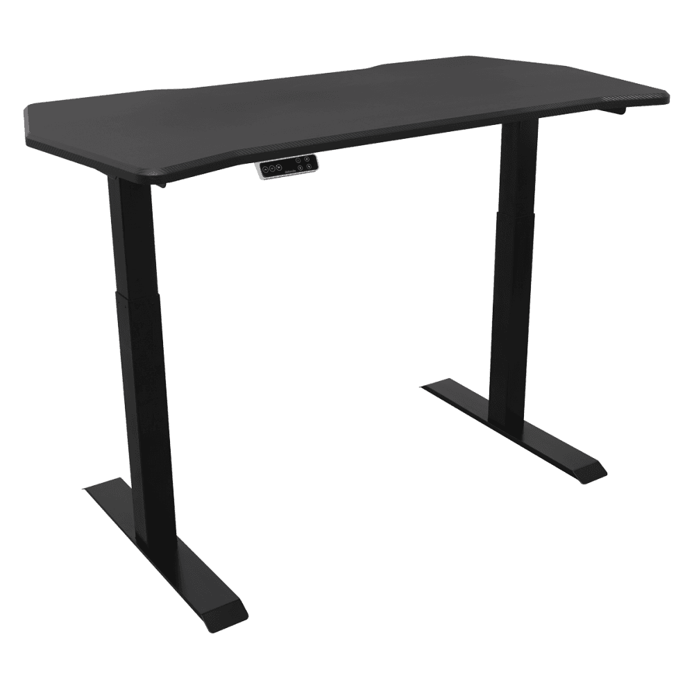 Dellonda Carbon Fibre Effect Electric Height Adjustable Standing Desk, 1400 x 700mm Dual Motor 100kg Model No- DH241
