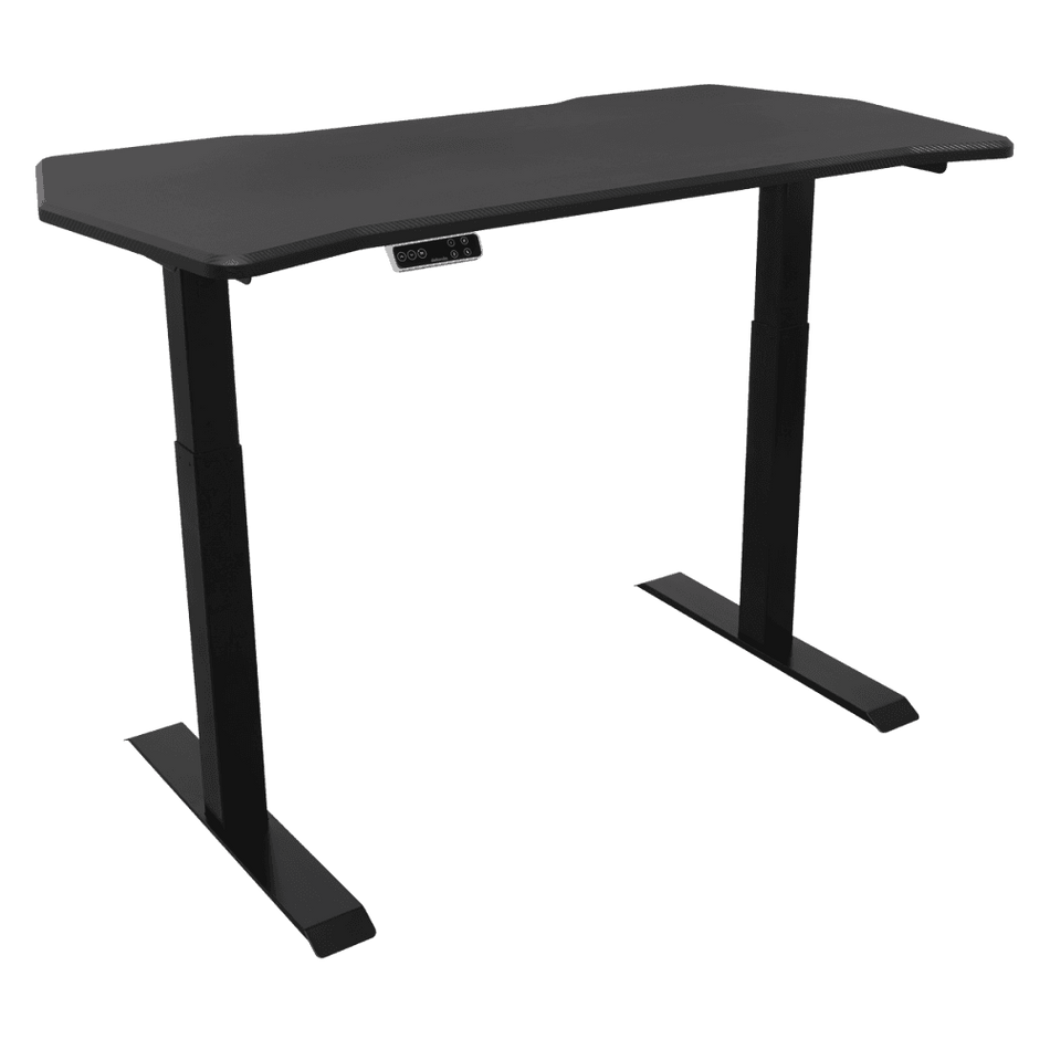 Dellonda Carbon Fibre Effect Electric Height Adjustable Standing Desk, 1400 x 700mm Dual Motor 100kg Model No- DH241