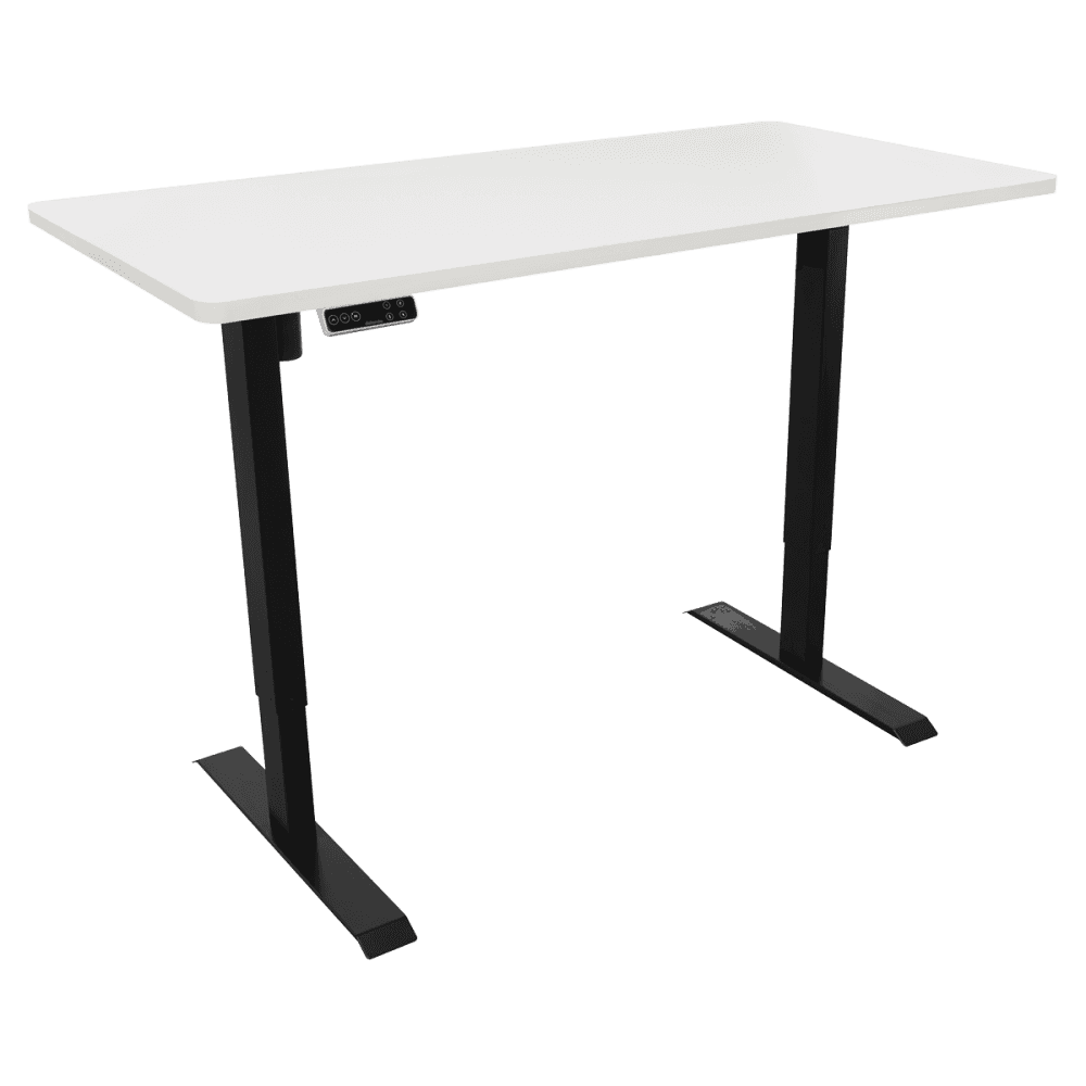 Dellonda White Electric Height Adjustable Standing Desk with Memory, Quiet, 1400x700mm Model No- DH244