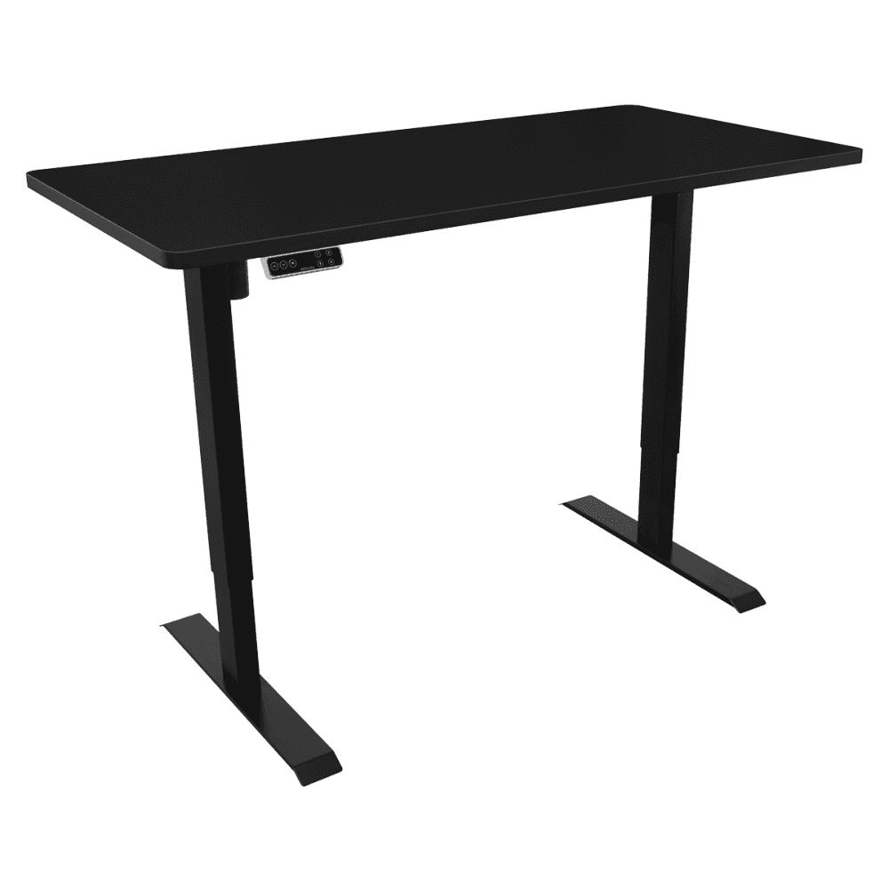 Dellonda Black Electric Height Adjustable Standing Desk with Memory, Quiet, 1400x700mm Model No- DH245