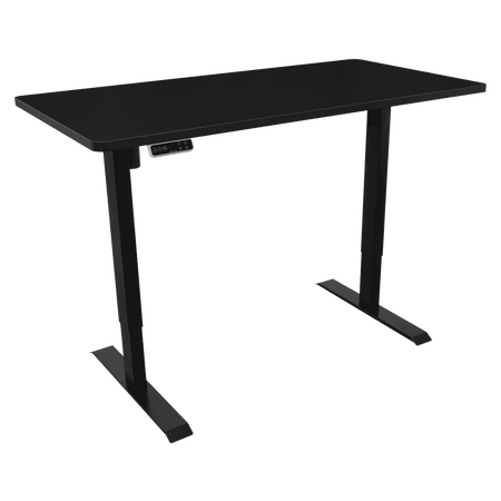Dellonda Black Electric Height Adjustable Standing Desk with Memory, Quiet, 1400x700mm Model No- DH245