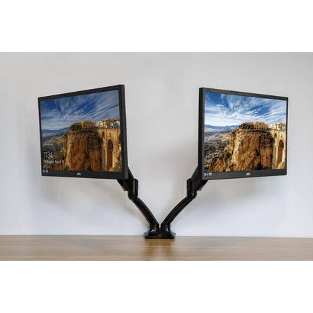 Dellonda Adjustable Double Monitor Arm with 360 Rotation - Black Model No- DH25