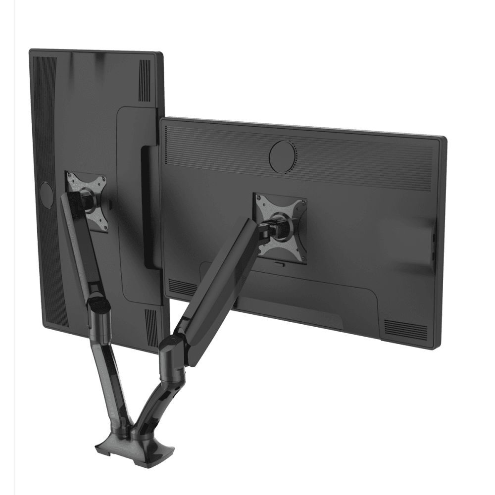 Dellonda Adjustable Double Monitor Arm with 360 Rotation - Black Model No- DH25