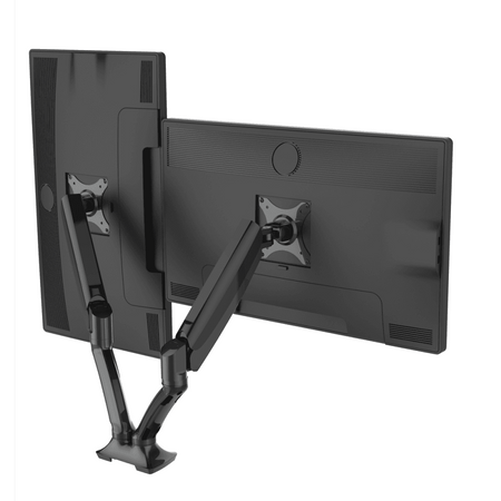 Dellonda Adjustable Double Monitor Arm with 360 Rotation - Black Model No- DH25