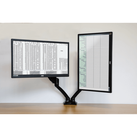 Dellonda Adjustable Double Monitor Arm with 360 Rotation - Black Model No- DH25