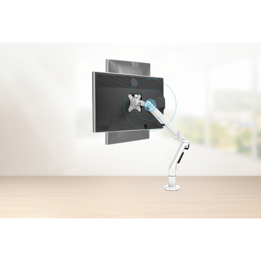 Dellonda Adjustable Single Monitor Arm with 360 Rotation - White Model No- DH26