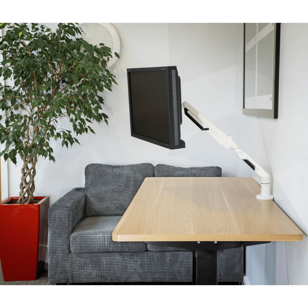 Dellonda Adjustable Single Monitor Arm with 360 Rotation - White Model No- DH26