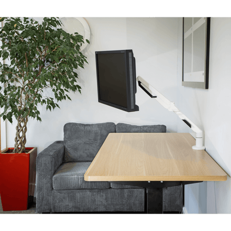 Dellonda Adjustable Single Monitor Arm with 360 Rotation - White Model No- DH26