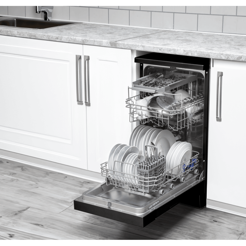 Baridi Slimline Freestanding Dishwasher 45cm Wide 10 Place Settings - Black Model No- DH267