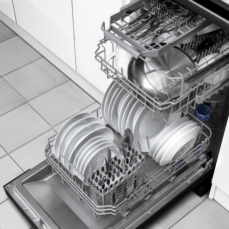 Baridi Slimline Freestanding Dishwasher 45cm Wide 10 Place Settings - Black Model No- DH267