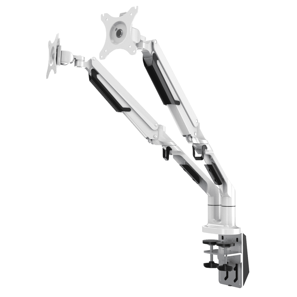 Dellonda Adjustable Double Monitor Arm with 360 Rotation - White Model No- DH27