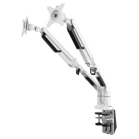 Dellonda Adjustable Double Monitor Arm with 360 Rotation - White Model No- DH27