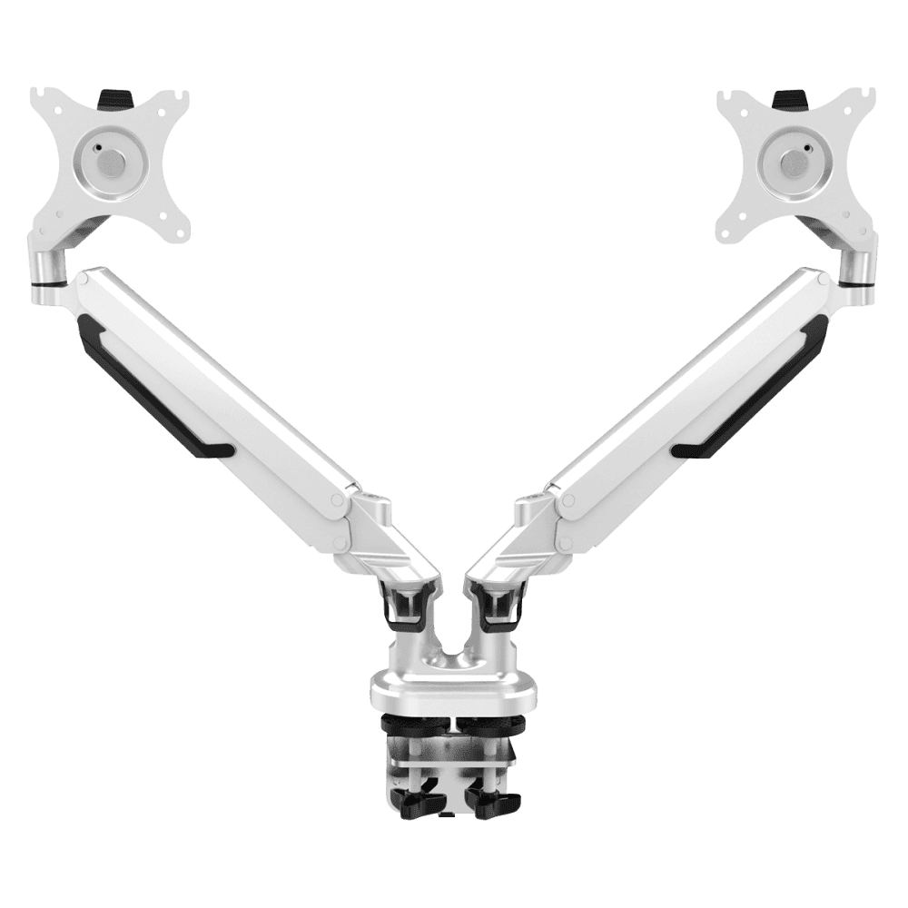 Dellonda Adjustable Double Monitor Arm with 360 Rotation - White Model No- DH27