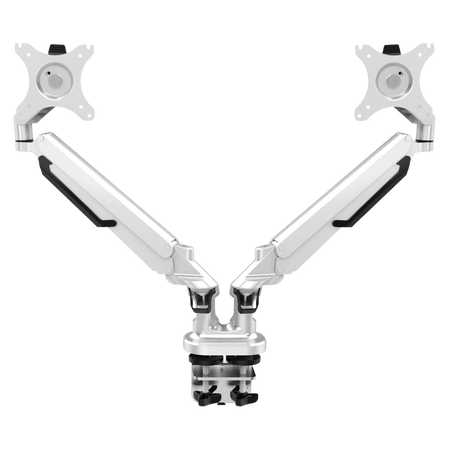 Dellonda Adjustable Double Monitor Arm with 360 Rotation - White Model No- DH27