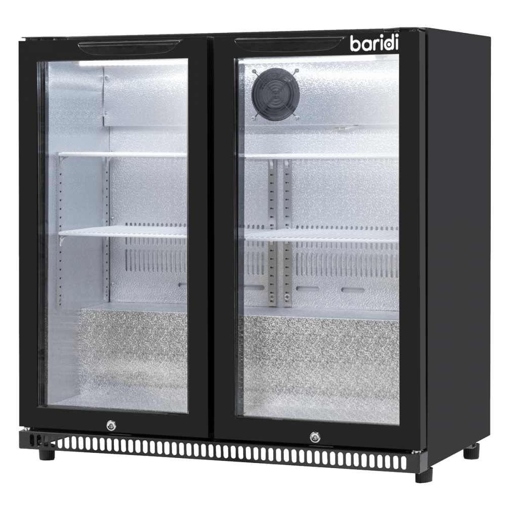 Baridi Hinged Double Door, Back Bar Drinks Fridge/Cooler, 190L Capacity Model No- DH272