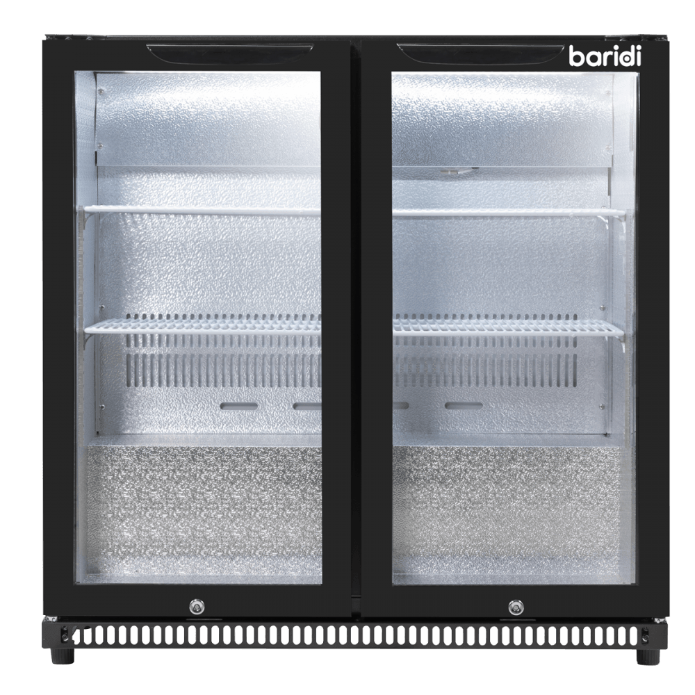 Baridi Hinged Double Door, Back Bar Drinks Fridge/Cooler, 190L Capacity Model No- DH272