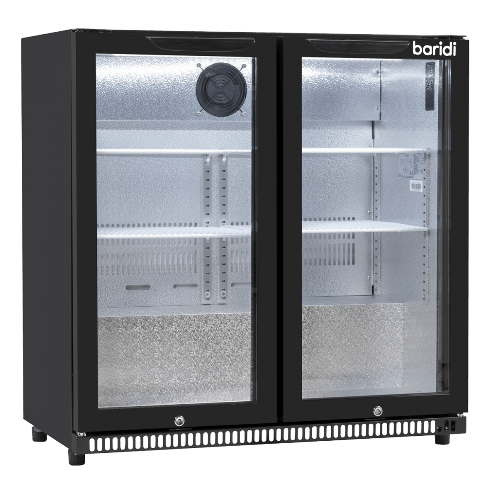 Baridi Hinged Double Door, Back Bar Drinks Fridge/Cooler, 190L Capacity Model No- DH272