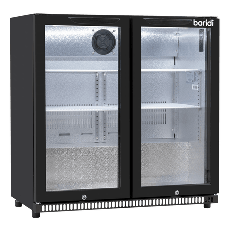 Baridi Hinged Double Door, Back Bar Drinks Fridge/Cooler, 190L Capacity Model No- DH272