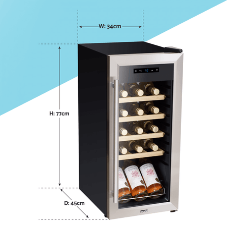 Baridi 18 Bottle Wine Fridge & Cooler - Stainless Steel Model No- DH29