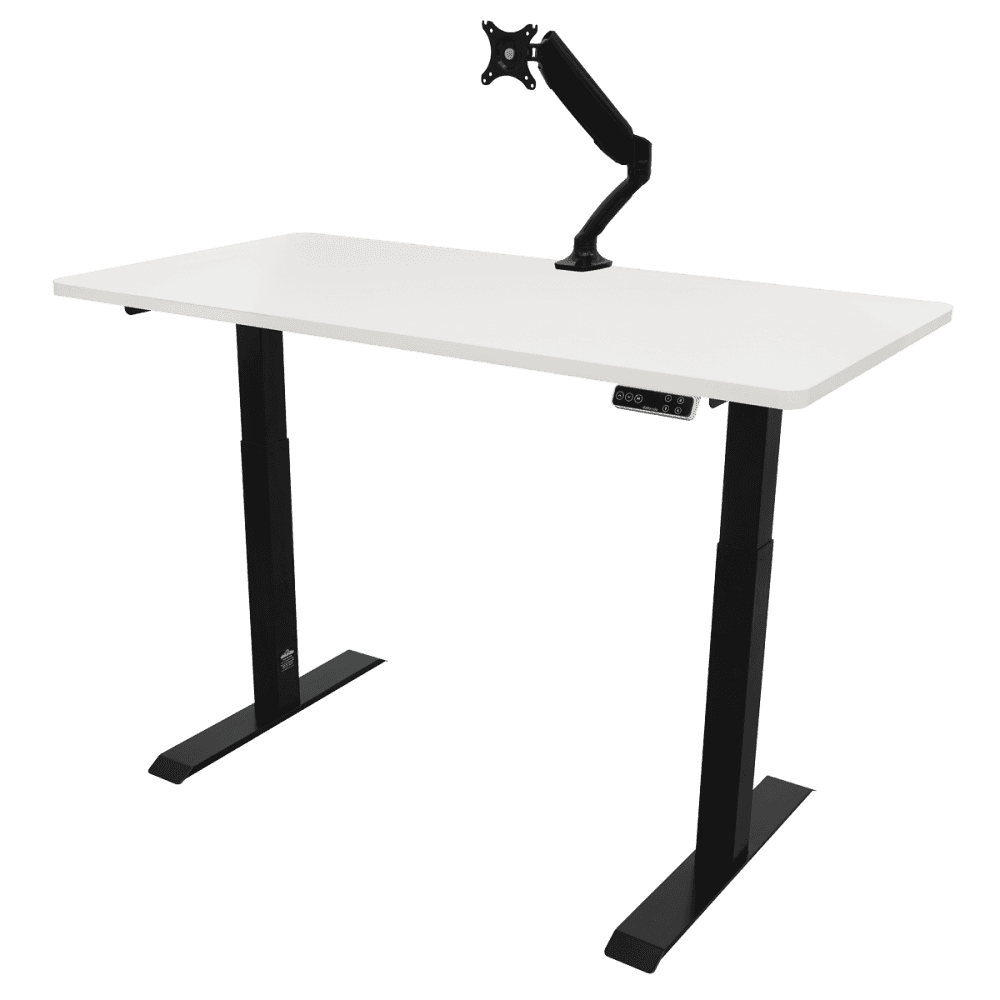 Dellonda White Electric Height Adjustable Standing Desk, 1400 x 700mm Dual Motor 100kg Model No- DH32