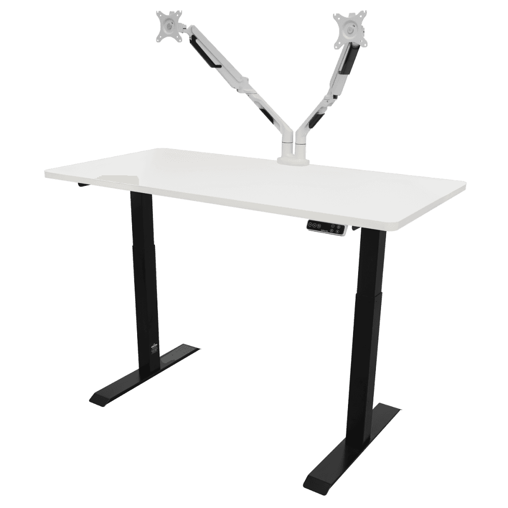 Dellonda White Electric Height Adjustable Standing Desk, 1400 x 700mm Dual Motor 100kg Model No- DH32