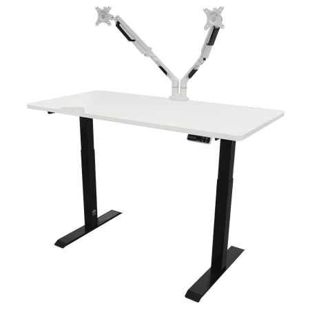 Dellonda White Electric Height Adjustable Standing Desk, 1400 x 700mm Dual Motor 100kg Model No- DH32