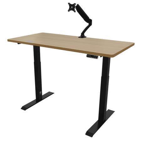 Dellonda Oak Electric Height Adjustable Standing Desk, 1400 x 700mm Dual Motor 100kg Model No- DH33