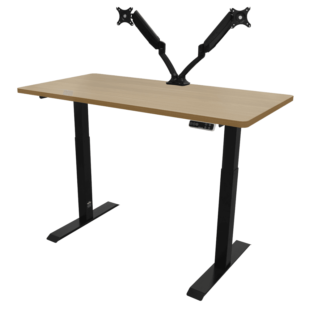 Dellonda Oak Electric Height Adjustable Standing Desk, 1400 x 700mm Dual Motor 100kg Model No- DH33