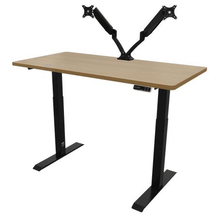 Dellonda Oak Electric Height Adjustable Standing Desk, 1400 x 700mm Dual Motor 100kg Model No- DH33